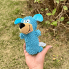 Giocattoli per animali domestici personalizzati gommosi e striduli in peluche per cani gialli e blu