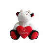 Վալենտինի օրվա կով Fluffy Soft Setting Animal OEM պլյուշ լցոնված գործարանային խաղալիք սրտով