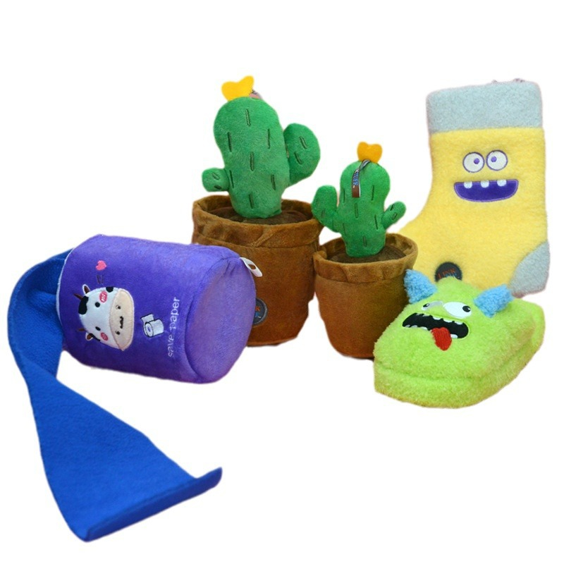 Venda por atacado de pel&uacute;cia para animais de estima&ccedil;&atilde;o brinquedo interativo para mastigar cachorro estridente personalizado