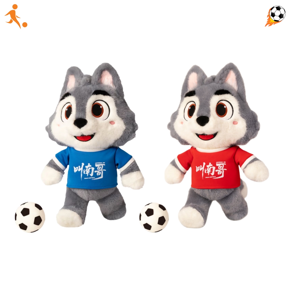 Wolf Fluffy Football World Cup Urheilu Maskotti Pehmo OEM El&auml;inten Tukkukauppa Nukke Matkamuisto Lelut
