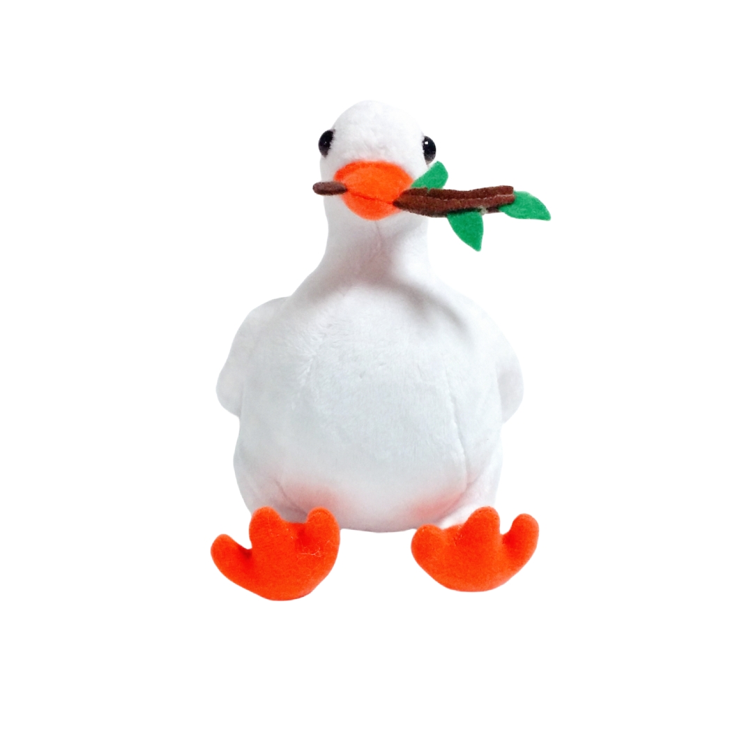 Pombo branco pel&uacute;cia paz p&aacute;ssaro macio brinquedo animal personalizado