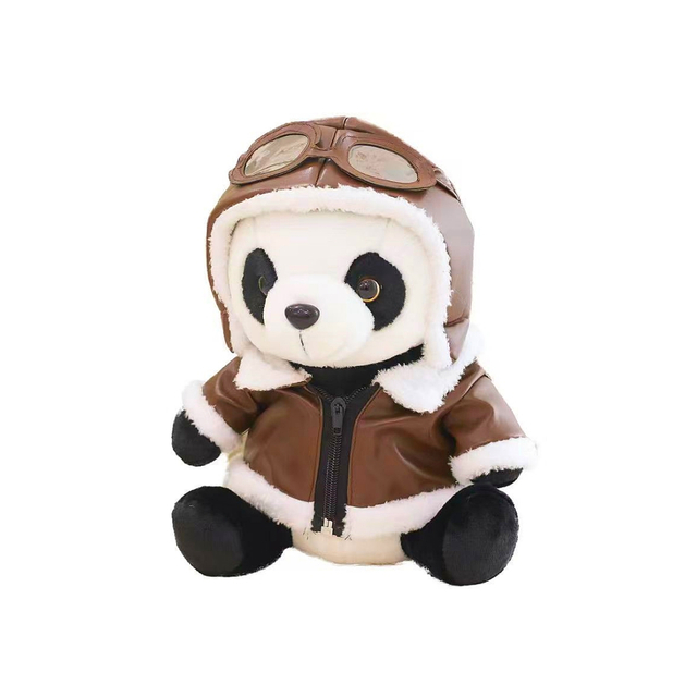 Panda Animal Plush Mascot Factory CE CE Brinquedos de presente com ternos piloto