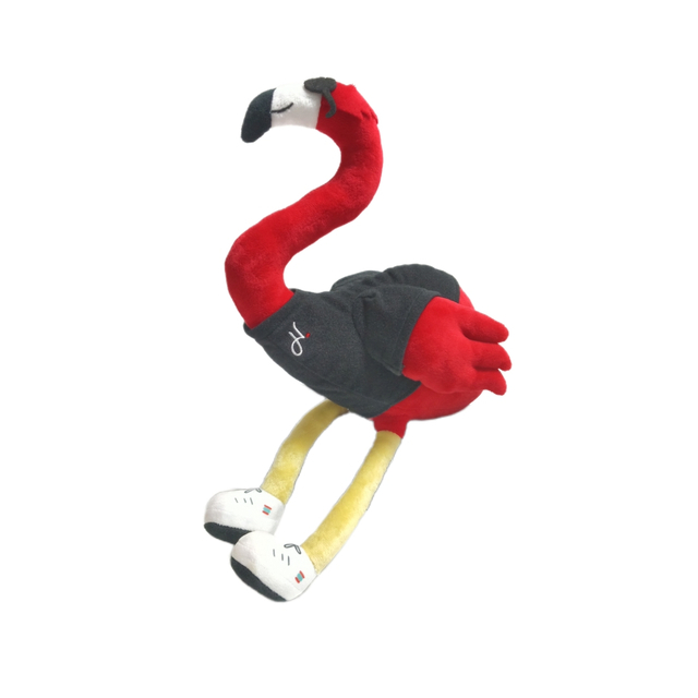 Red Flamingo Plush Mascot Kukulla e butë Kukulla Fëmijë me porosi me pallto
