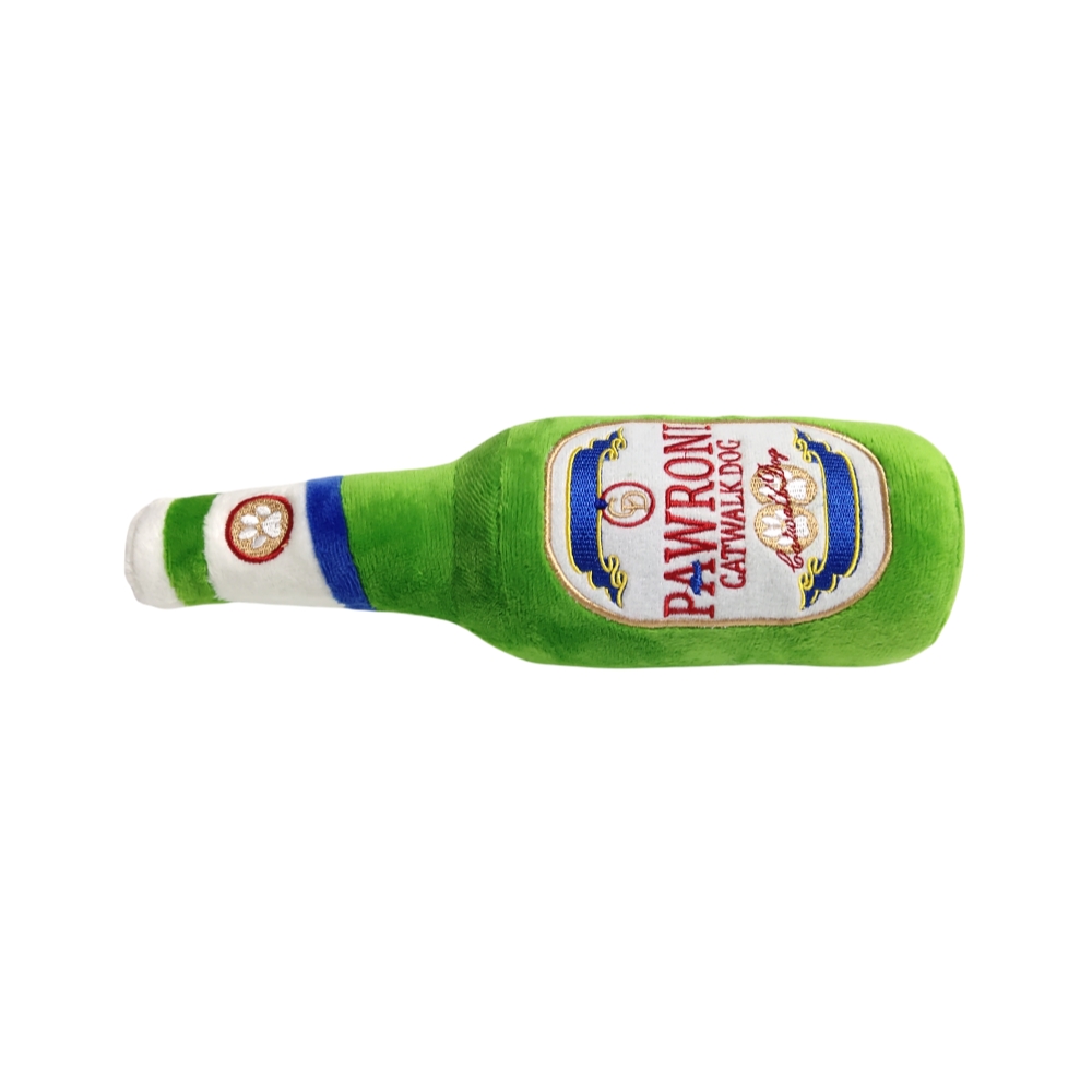 Pawroni Bierflasche Pl&uuml;sch-Quietscher, weiches Hundespielzeug