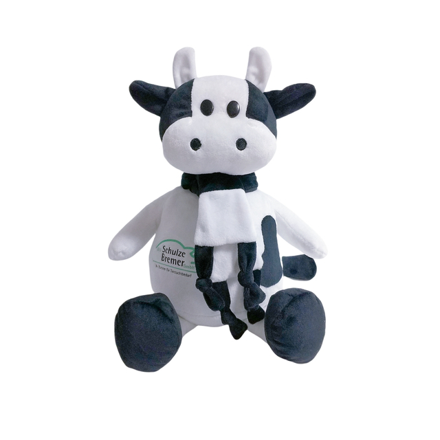 Peluche di mucca bianca peluche morbida personalizzata giocattolo personalizzato
