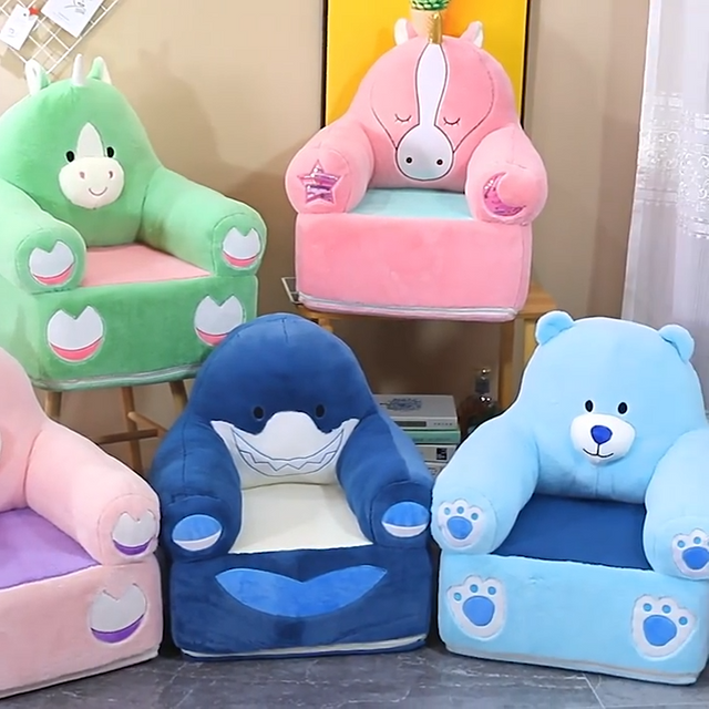 Fluffiga mjuka starka plyscha barn anpassade djur spädbarn soffa