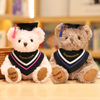 Aangepaste pluche gevulde zachte afstuderen teddybeer speelgoed pop student mascotte