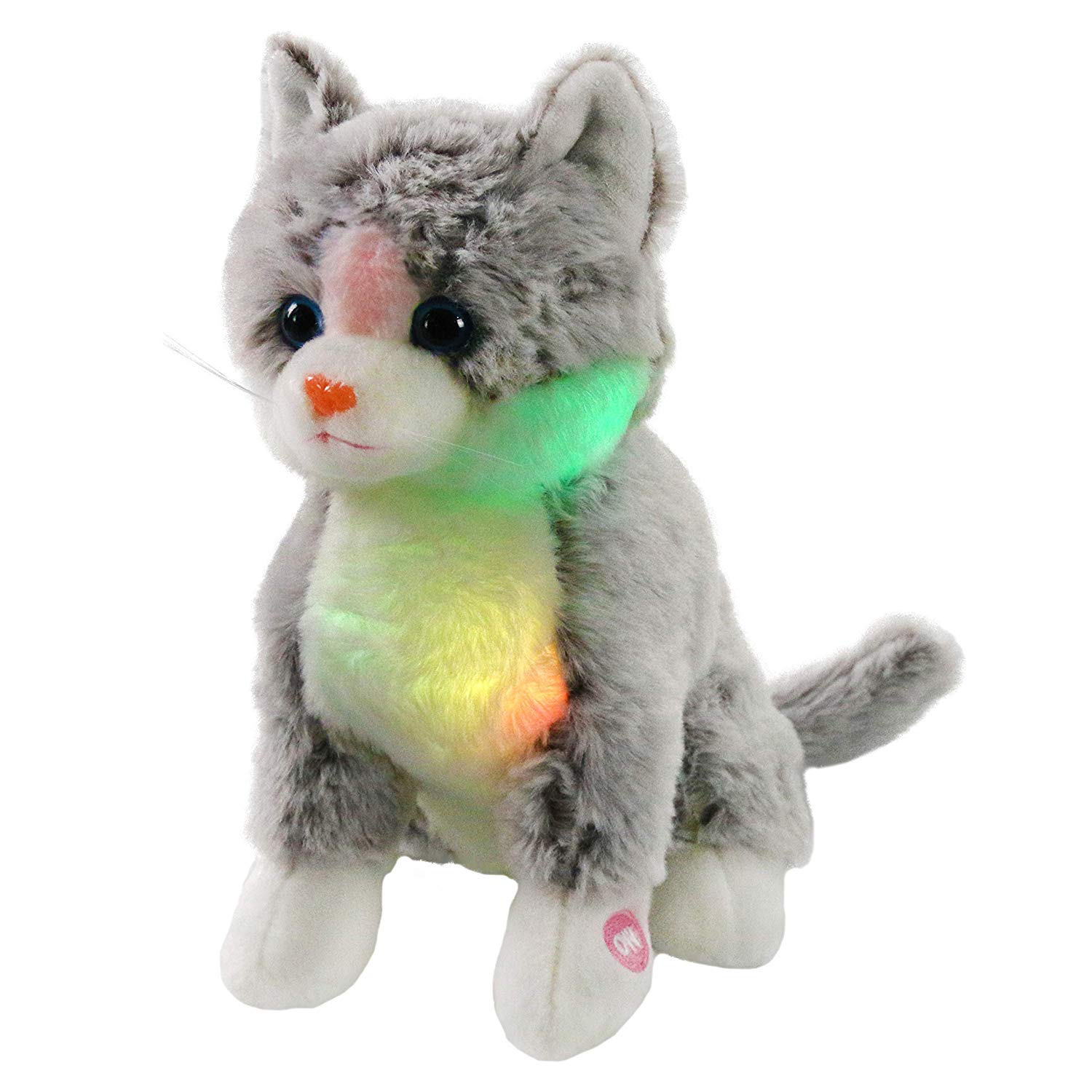 LED-Licht, blinkende Katze, gef&uuml;llt, flauschig, weich, Pl&uuml;sch, Nacht-OEM-Spielzeug