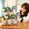 Plantas simuladas de peluche de dibujos animados, decoraci&oacute;n de juguete de flores de campanilla azul