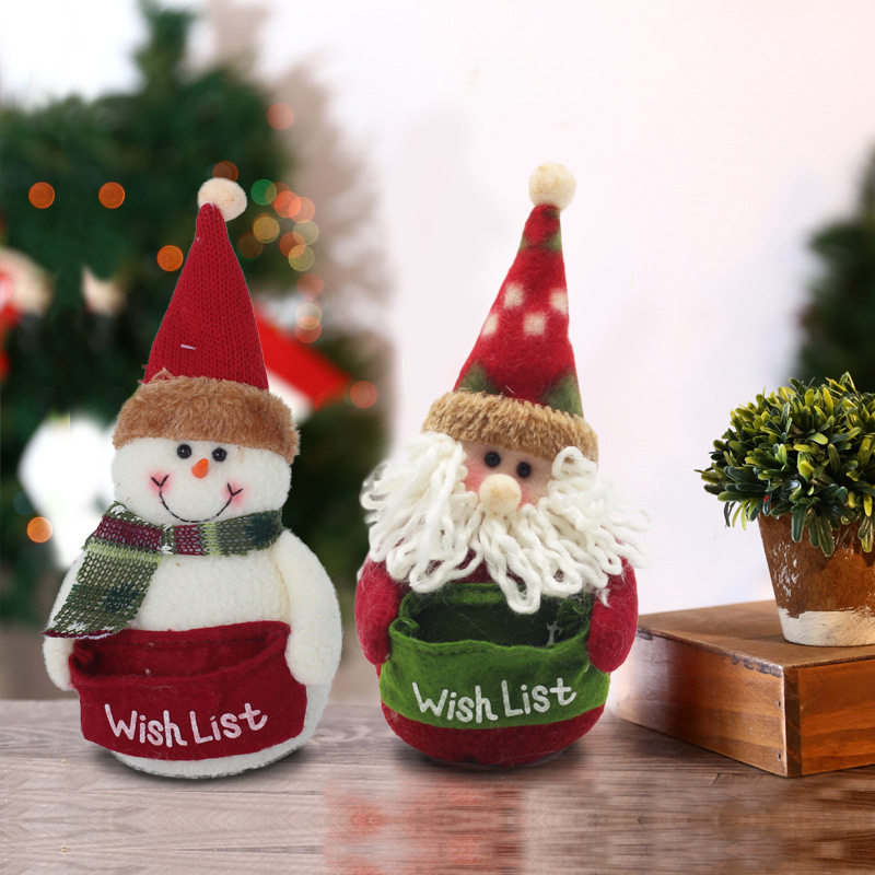 Dekorasyon ng Christmas Party na Plush Stuffed Cartoon Snowman Toy Gift