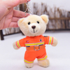 Widget relleno felpa personalizado del llavero del juguete del oso de peluche de la polic&iacute;a del 14cm