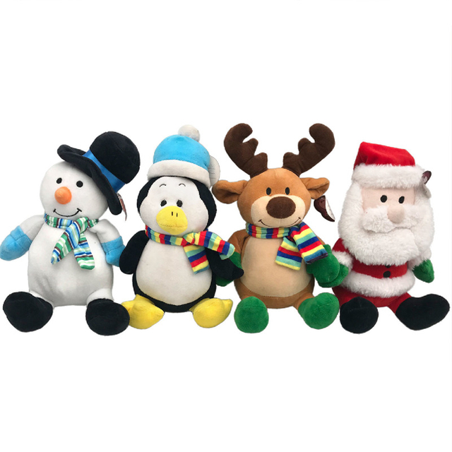 Décoration de fête de Noël en peluche Moose Santa Claus Toy Doll pour cadeau