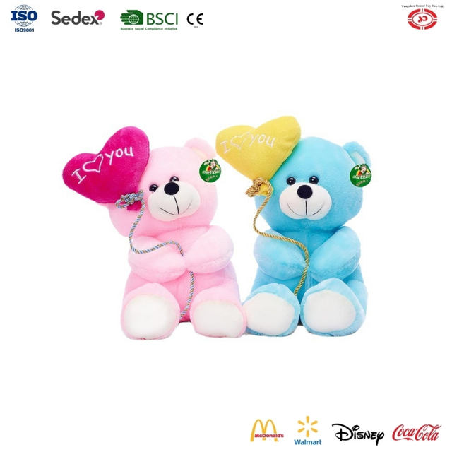YD-BD038 Valentine Bear Plush Glowing po meri Teddy Soft Gitf igrače z LED