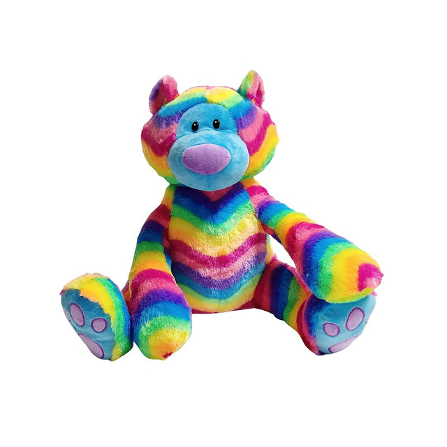 Rainbow Teddy Bear Plush ยัดไส้ของเล่น CE Soft Animal Soft