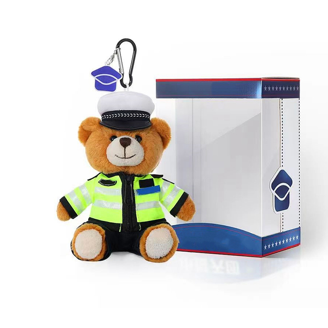 Uniform Police Teddy Bear Soft Plush Doll Custom Toy Stuffed Keychain