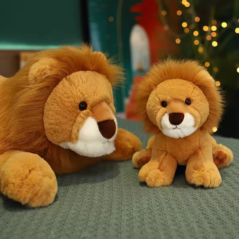 2025 nova boneca de brinquedo de le&atilde;o de pele longa de animal simulado de pel&uacute;cia