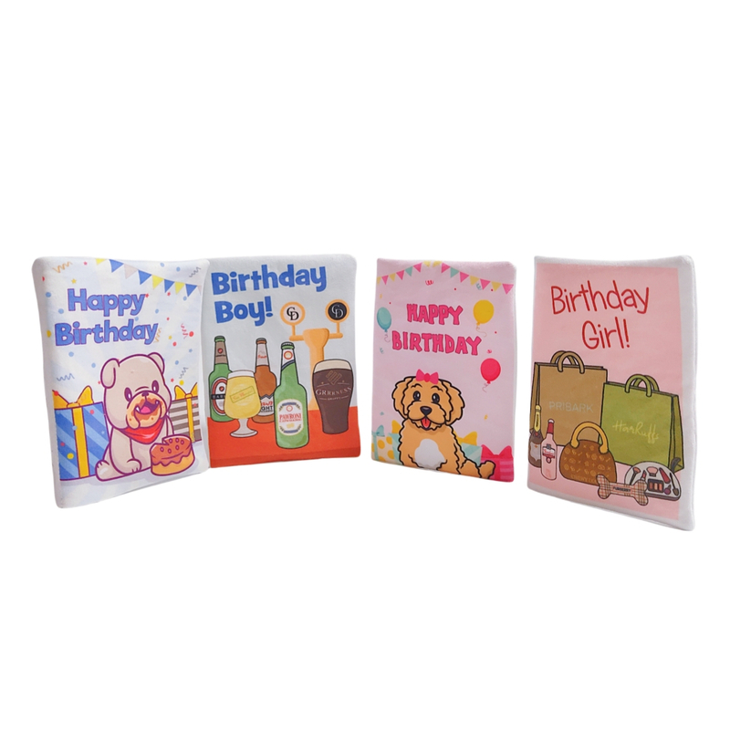 Tarjetas de cumplea&ntilde;os, juguetes creativos para perros, arrugas suaves y divertidas