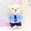 Llavero relleno felpa personalizado del juguete de la mu&ntilde;eca del oso de peluche de la polic&iacute;a de la historieta