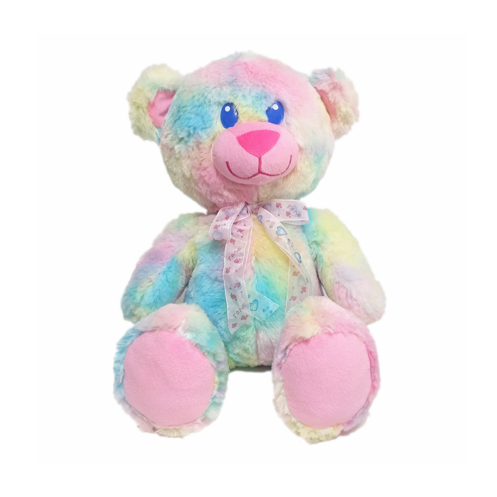 Ours en peluche doux et moelleux, Animal assis arc-en-ciel, cadeau personnalis&eacute; pour enfants, jouet ours en peluche
