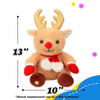 Br&eacute;ag&aacute;in Leictreacha Nollag Plush Doll Moose Stuffed le Solas faoi sti&uacute;ir