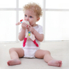 Kind vergesel Speelgoed Pasgemaakte sagte strokiesprent Handpop Baby Bibs