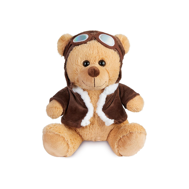 Piloot kaisukaru koos vintage -aviator prillidega pruun mänguasi vormiriietusega
