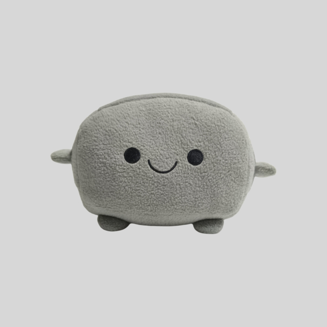 گرے اونی نرم کسٹم آلیشان ٹوسٹ شیپ بھرے تخلیقی کھلونا۔