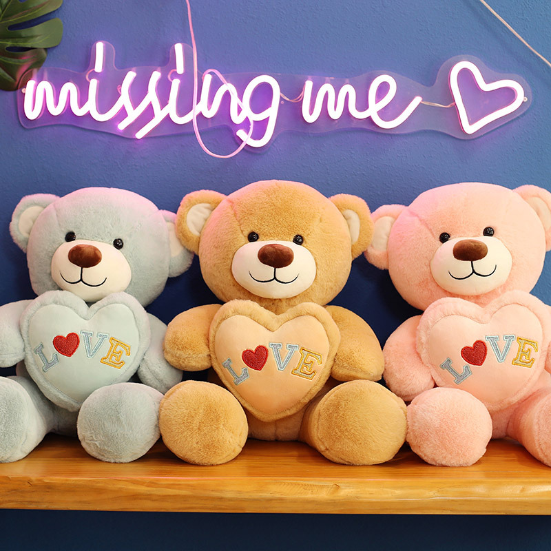 Kindergeskenk Plush Gevulde Harige Liefde Teddiebeer Speelgoedpop