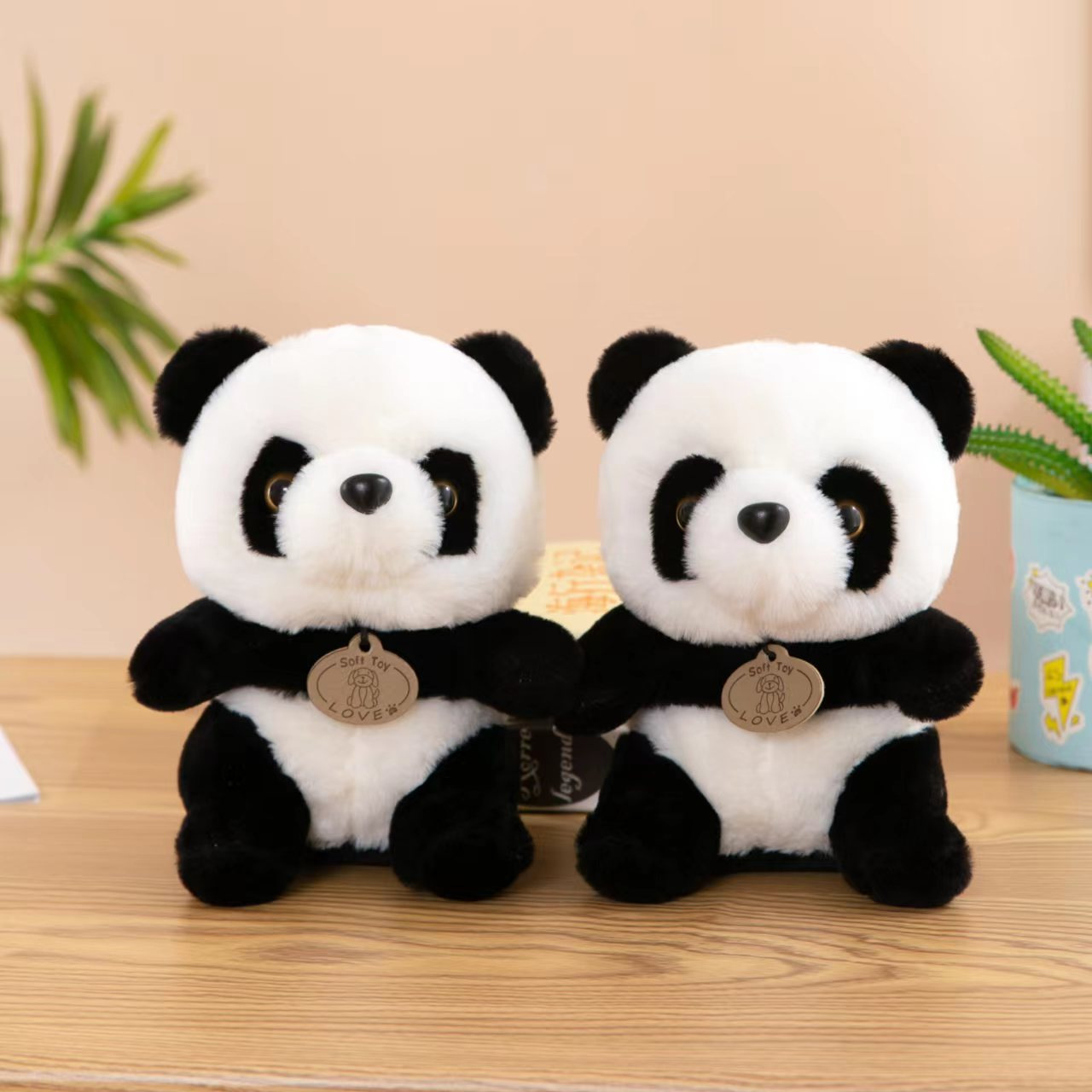 Breloc personalizat cu pluș, umplut cu desene animate, Widgeturi de jucărie cu panda drăguț