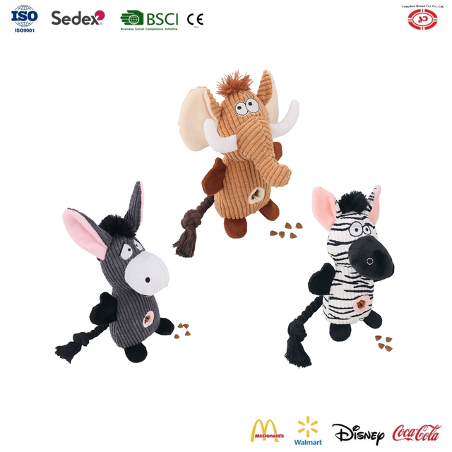 YD-BD024 အစားအစာ Custom တိရိစ္ဆာန် zebra plush အိမ်မွေးတိရိစ္ဆာန်ထောက်ပံ့ရေးခွေး squeaky ကစားစရာ