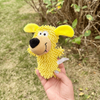 Giocattoli per animali domestici personalizzati gommosi e striduli in peluche per cani gialli e blu