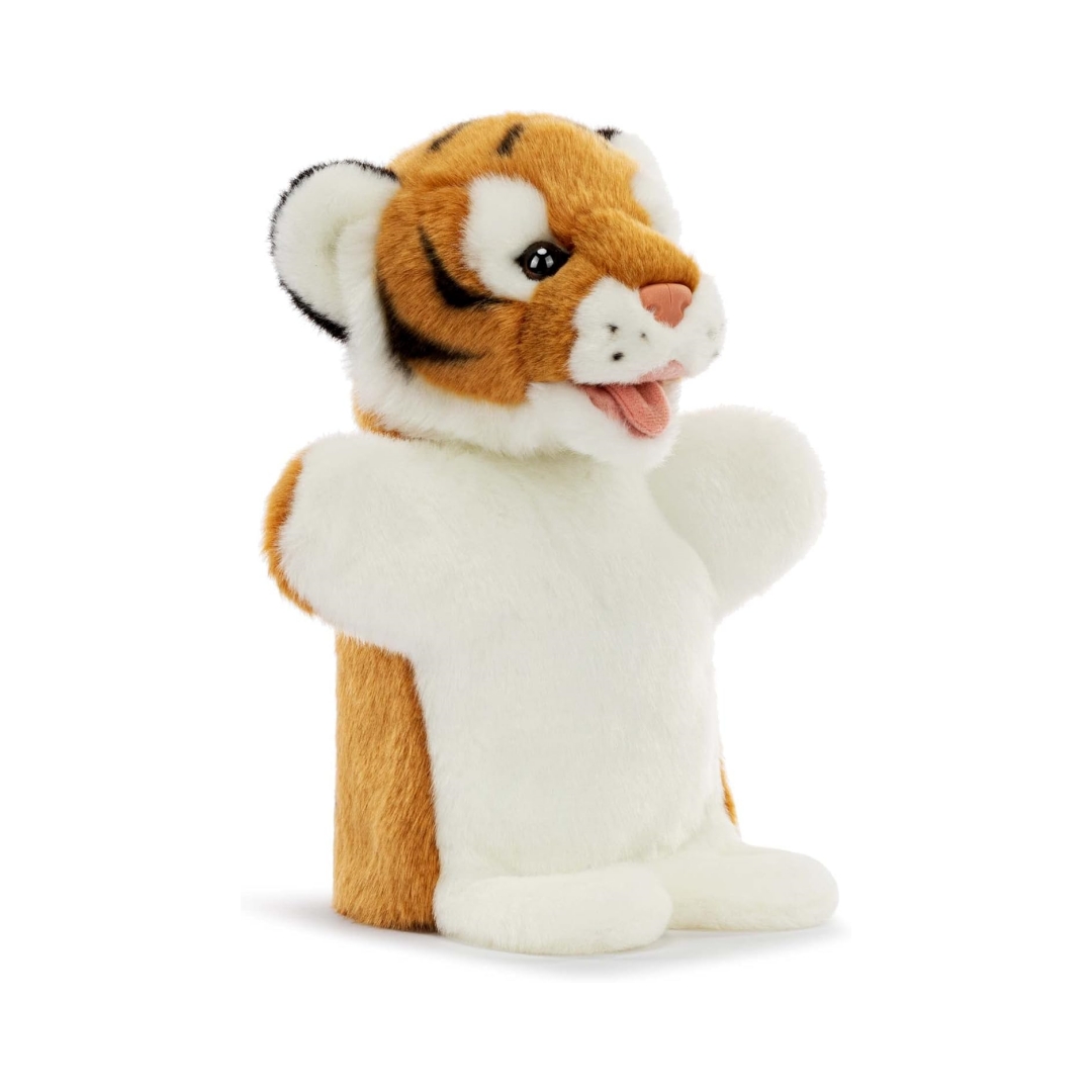 Detsk&aacute; b&aacute;bika Happy Tiger z m&auml;kk&eacute;ho plyšov&eacute;ho zvieratka