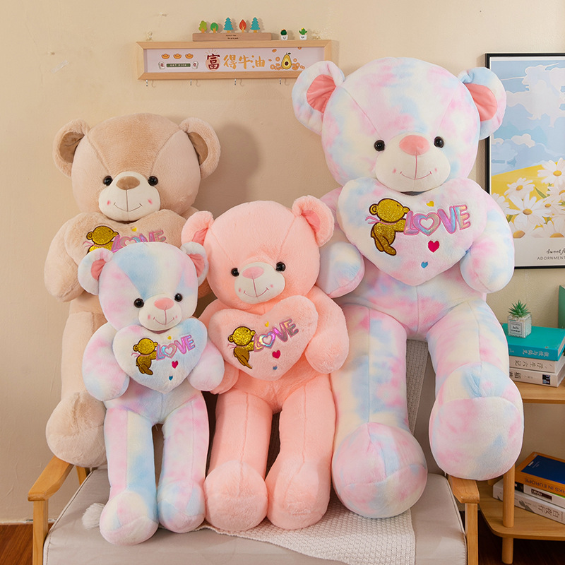 Kreatiewe Verjaarsdag Plush Gevulde Kleurvolle Liefde Teddiebeer Speelgoedpop