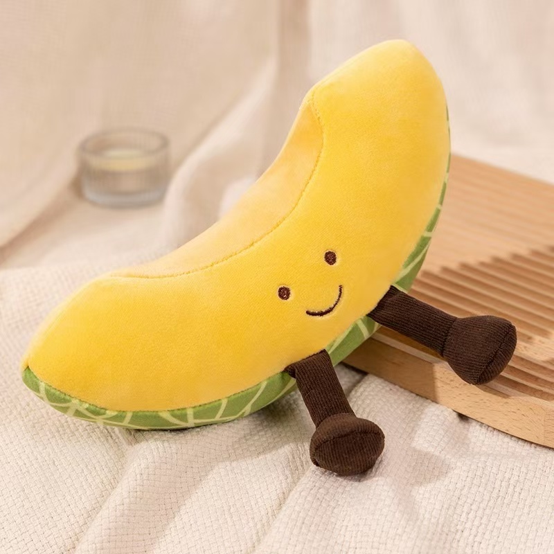 EN71 Plush leanbh plush cartúin líonta miongháire torthaí bréige linbh watermelon watermelon