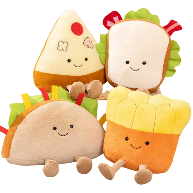 2024 baru boneka boneka mainan budaya sandwich sandwich sandwich makanan mainan