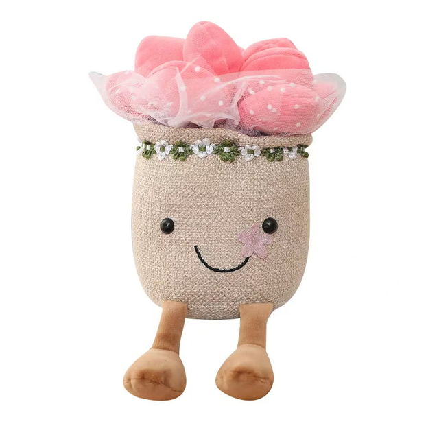 Kreatiewe troue plush opgestopte tekenprent sukkelende kantboeket speelgoed versiering