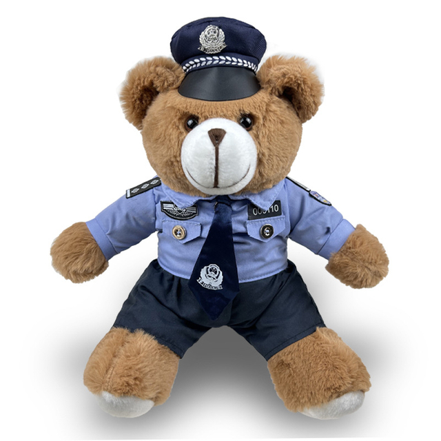 Керемет плюш қосылған сүйкімді полиция Teddy Bear Teddy Bear Toy Toy Poll Overation Overs