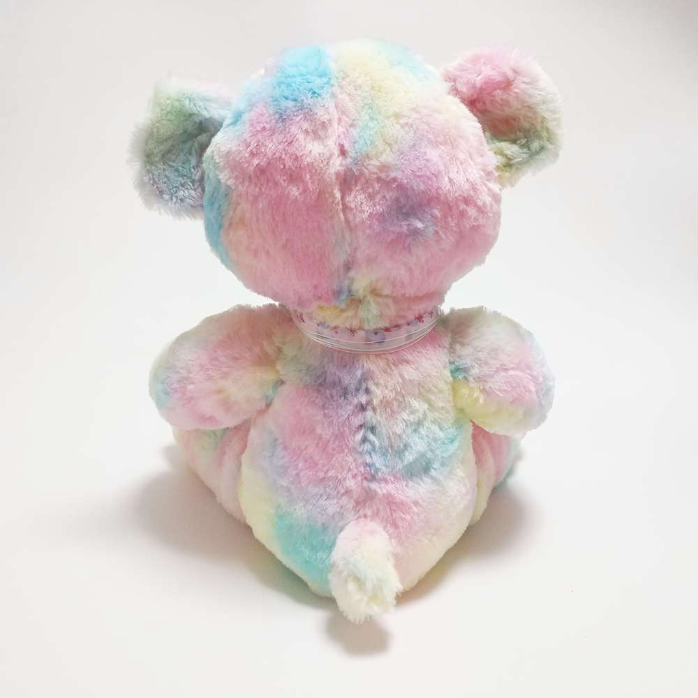 Ours en peluche doux et moelleux, Animal assis arc-en-ciel, cadeau personnalis&eacute; pour enfants, jouet ours en peluche