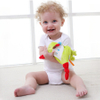 Kind vergesel Speelgoed Pasgemaakte sagte strokiesprent Handpop Baby Bibs