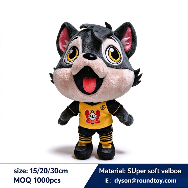 Šed&eacute; plyšov&eacute; d&aacute;rky s měkk&yacute;m &uacute;směvem vlka, maskot, zv&iacute;řec&iacute; hračky