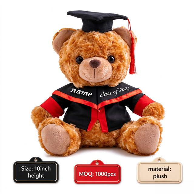 Luxuosos brinquedos de ursinho de pel&uacute;cia para formatura e conforto