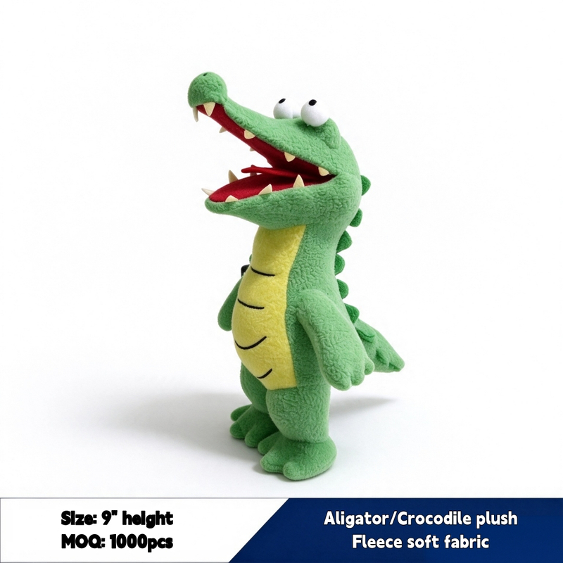 Groen Aligator oulike sagte fleece gevulde pasgemaakte geskenk sagte speelding
