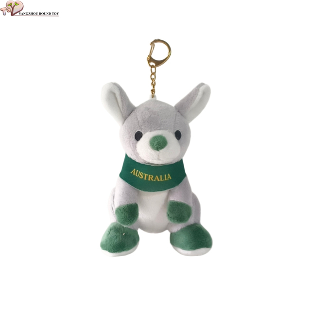 Zaino grigio canguro Portachiavi morbido grigio Peluche Animali all'ingrosso
