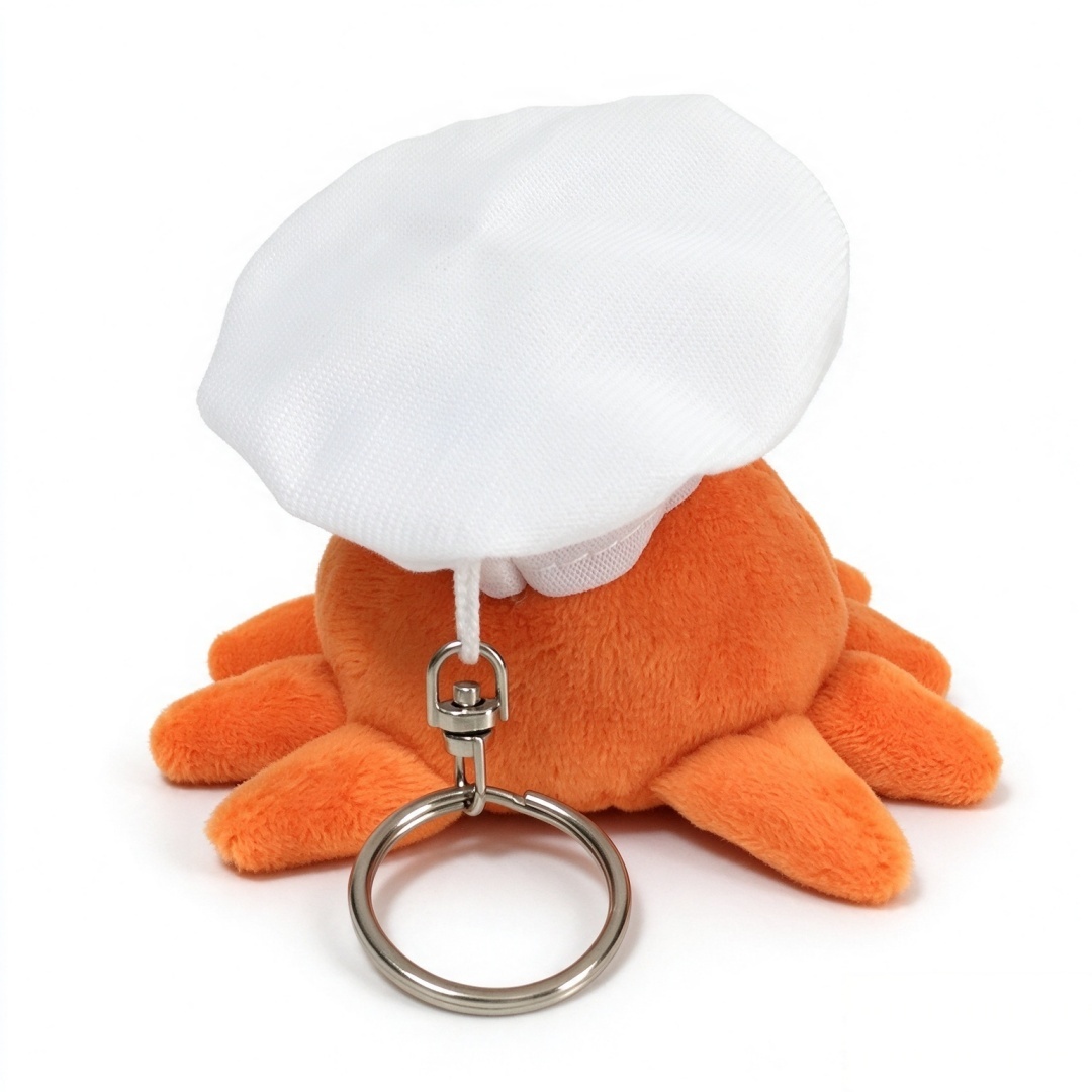 Brinquedos de chaveiro de caranguejo de chef ador&aacute;vel de pel&uacute;cia macio personalizado
