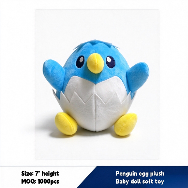 Baby Penguin Pluszowy miękki niestandardowy prezent dla zwierząt Zabawka dla dzieci ze skorupką jajka