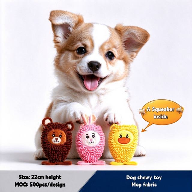 Novelty Fluffy Plush Dog Chewy Crinkle Factory عمده فروشی اسباب بازی های سفارشی حیوانات خانگی