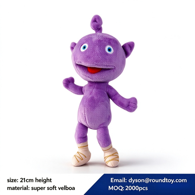 Boneca de pel&uacute;cia macia personalizada alien&iacute;gena roxa presente por atacado brinquedos infantis