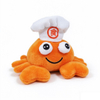 Brinquedos de chaveiro de caranguejo de chef ador&aacute;vel de pel&uacute;cia macio personalizado