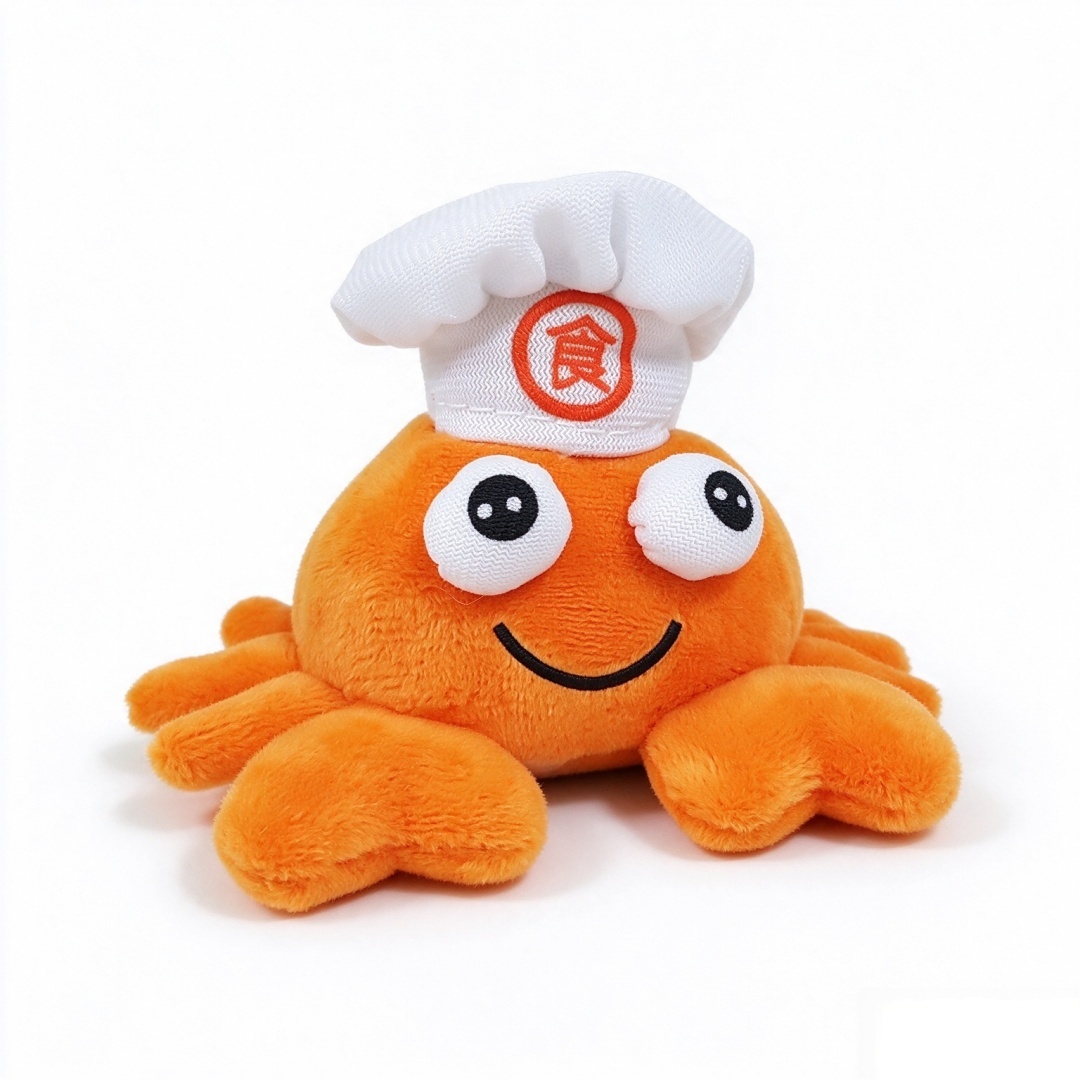 Brinquedos de chaveiro de caranguejo de chef ador&aacute;vel de pel&uacute;cia macio personalizado