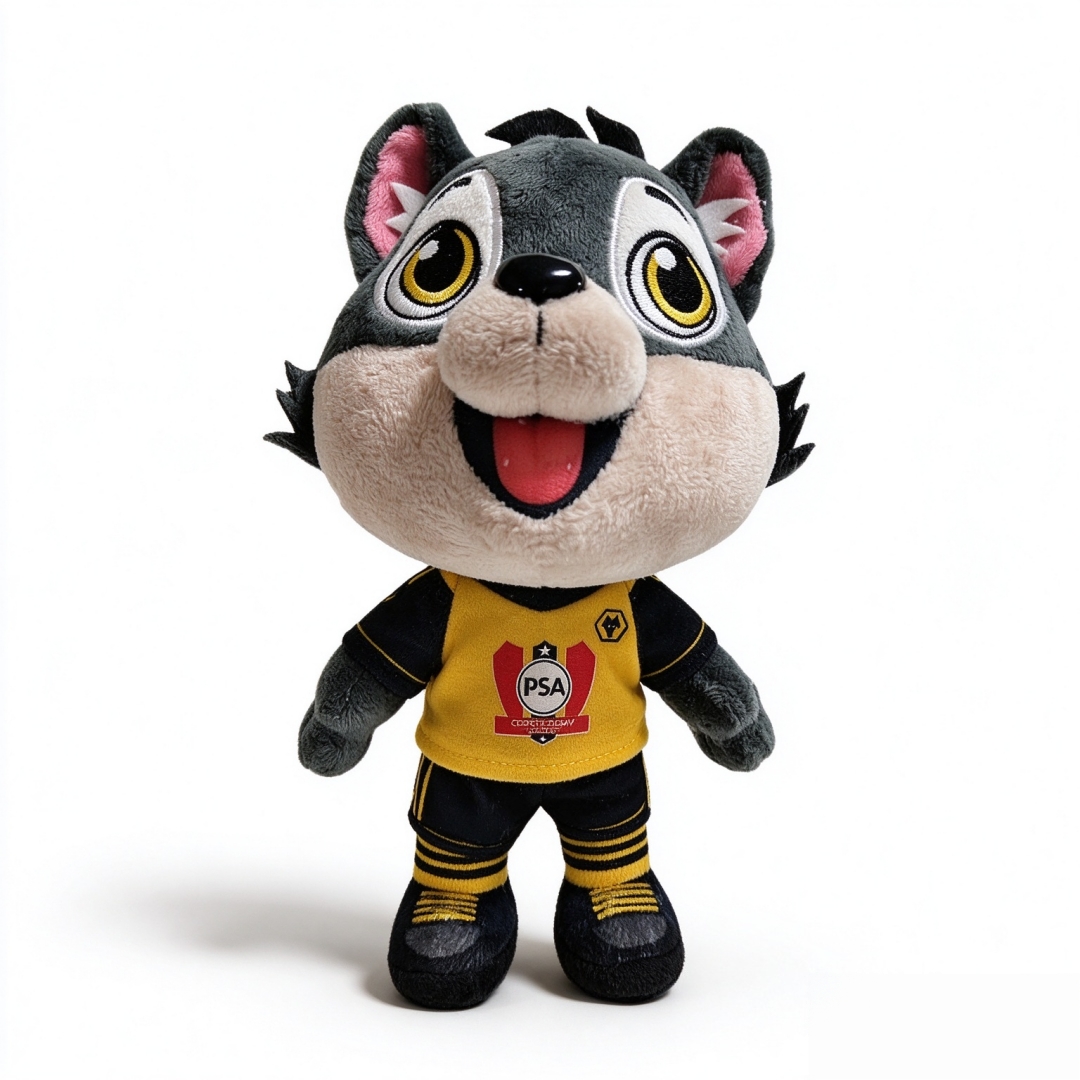 Peluche loup gris doux et souriant, cadeaux, mascotte, jouets animaux, vente en gros